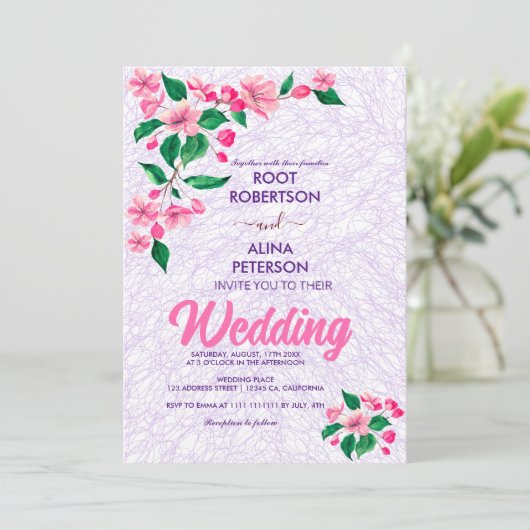 赤面ピ結婚ンク 招待状 (スタンド正面)