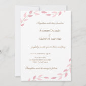 赤面ピ離れンクズ秋の植物優雅な結婚式 招待状 (正面)