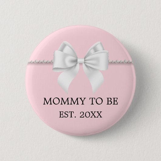 赤面ファンシーピンクティファニーマザーの赤ちゃんシャワー 缶バッジ (正面)