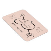 赤面ファンシーピンク書道ハート保存日 マグネット (右側)