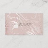 赤面フェイクピンクシルバーマーブルボエレガントティシャン 名刺 (正面)
