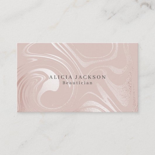 赤面フェイクピンクシルバーマーブルボエレガントティシャン 名刺