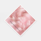 赤面フェイクピンクレザー&ファー スタンダードランチョンナプキン (角)