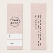 赤面フェイクピンクlinenルック価格つるラベル (正面&裏面)