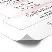 赤面フェミニンピンクスクリプトケーキのフレーバーメニュー ポスター (角)