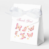 赤面フェミニンピンクバタフライベビーガールシャワー フェイバーボックス (正面サイド)