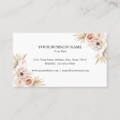 赤面フェミニンピンク水色フローラ 名刺 (裏面)