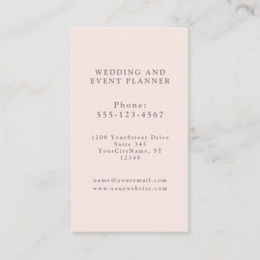 赤面フェミニンピンク水色フローラ 名刺 (裏面)