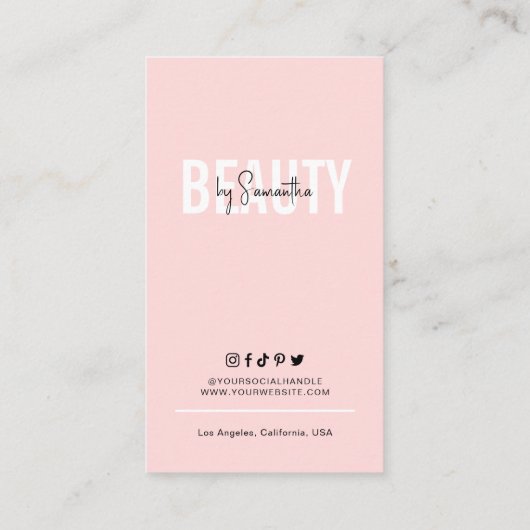 赤面フェミニンピンクWakingアフターケアの手順 名刺 (裏面)