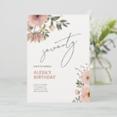 赤面フェミニンフローラジュビリー誕生日 招待状 (スタンド正面)