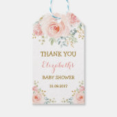 赤面フェミニン金ゴールド水色バラ党の好意 ギフトタグ (正面)