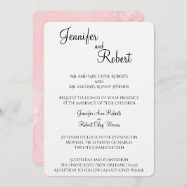 赤面フラワーウォーターカラー結婚式招待状 招待状