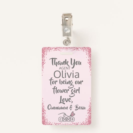 赤面フラワーガール花弁パトロールバッジ バッジ (裏面クリップ)