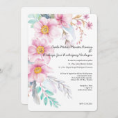 赤面フラワースペインの結婚式招待状 招待状 (正面/裏面)