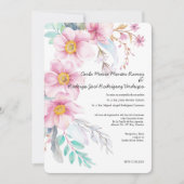 赤面フラワースペインの結婚式招待状 招待状 (正面)