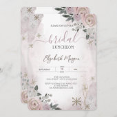 赤面フラワーズスノーフレークブライダルルンチョン 招待状 (正面/裏面)