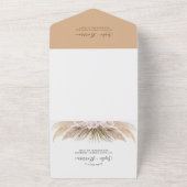 赤面フラワーズデザートボホパンパスグラ結婚スズ オールインワン招待状 (外側)