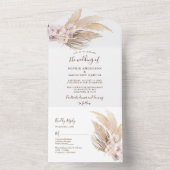 赤面フラワーズデザートボホパンパスグラ結婚スズ オールインワン招待状 (内側)