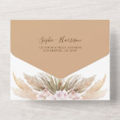 赤面フラワーズデザートボホパンパスグラ結婚スズ オールインワン招待状 (裏面)