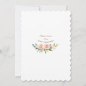 赤面フラワーズリースガールファースト聖餐式 招待状 (裏面)