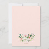 赤面フラワーズ金ゴールドワンフローラファースト誕生日 招待状 (裏面)