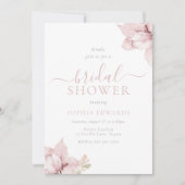 赤面フラワー花びらエレガントブライダルシャワー 招待状 (正面)