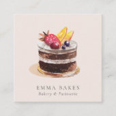 赤面フルーツフローラケーキパティスリーカップケーキベーカリー スクエア名刺 (正面)