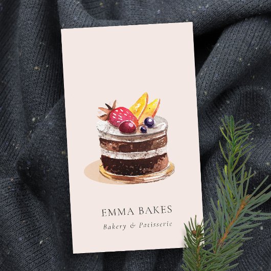 赤面フルーツフローラケーキパティスリーカップケーキベーカリー 名刺