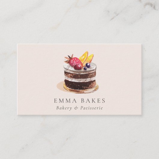 赤面フルーツフローラケーキパティスリーカップケーキベーカリー 名刺 (正面)