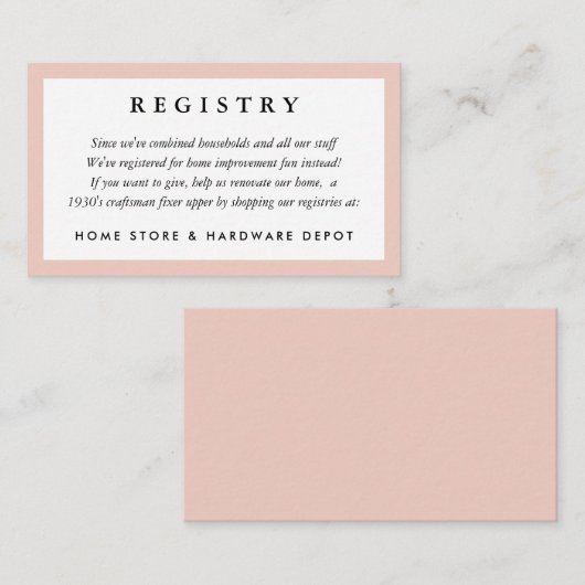 赤面フレームの結婚式の登録カード エンクロージャーカード (正面/裏面)