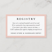 赤面フレームの結婚式の登録カード エンクロージャーカード (正面)