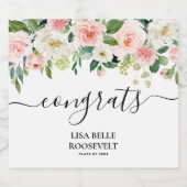 赤面フローラおめでとう女子卒業 ビールラベル (シングルラベル)