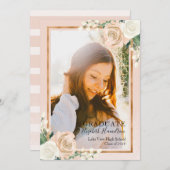 赤面フローラおよびバラ金ゴールドの卒業発表 案内状 (正面/裏面)