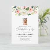 赤面フローラお祝いのライフ招待状 招待状 (スタンド正面)