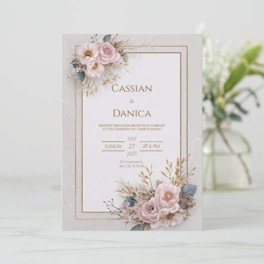 赤面フローラと金ゴールドフレ結婚ーム 招待状 (スタンド正面)