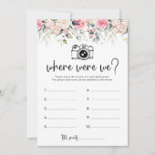 赤面フローラどこ我々ブライダルシャワーゲームカード 招待状 (正面)