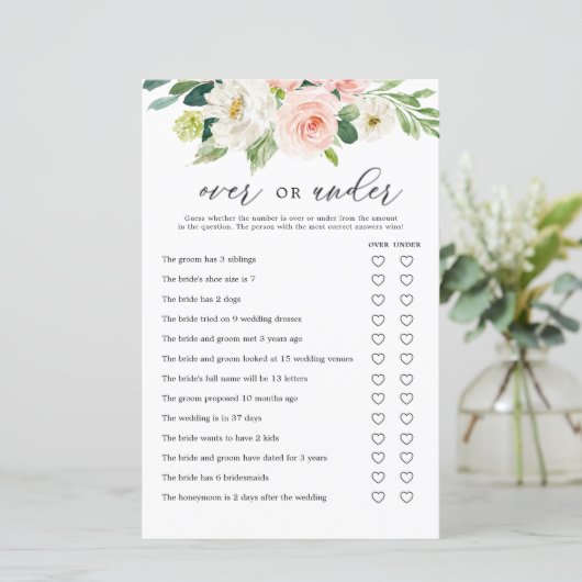 赤面フローラのゲームカードの上または下ブライダルシャワー (スタンド正面)