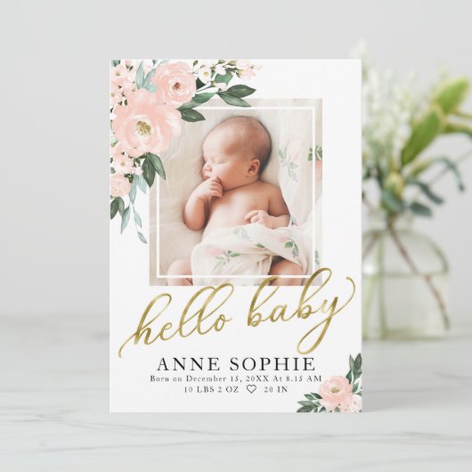 赤面フローラの誕生のお知らせ&サンキューカード 招待状 (スタンド正面)