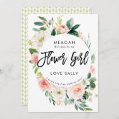 赤面フローラは私のフラワーガールカードになる 案内状 (正面/裏面)