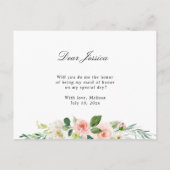 赤面フローラは私のメイド・オブ・オーナー(花嫁付き添い人)カード インビテーションポストカード (裏面)