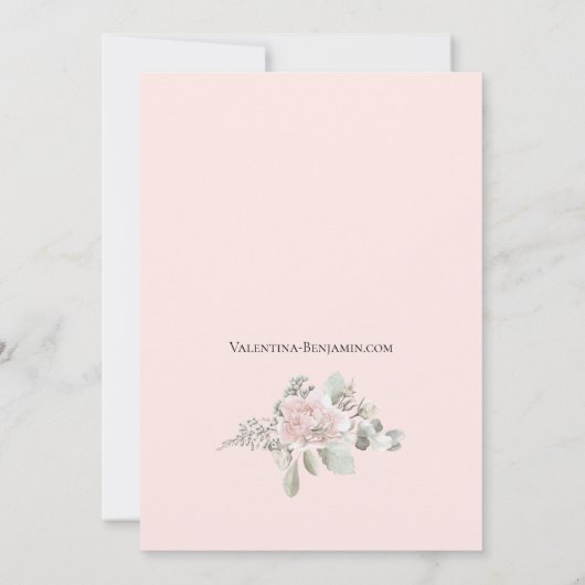 赤面フローラほこりっぽいバラボホシック招待 招待状 (裏面)