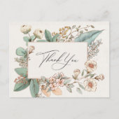 赤面フローラほこりっぽいピンクの赤ちゃん感謝していシャワーあなた ポストカード (正面)