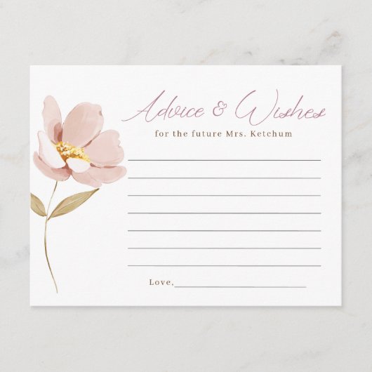 赤面フローラアドバイスとウィッシュズカード エンクロージャーカード (正面)