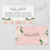 赤面フローラウィッシングウェルブライダルシャワーカード 名刺 (正面/裏面)
