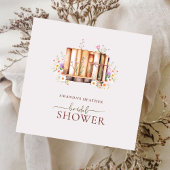 赤面フローラウォーターカラーブックストアブライダルシャワー スタンダードカクテルナプキン