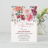赤面フローラウォーターカラーボホピーニーブライダルシャワー 招待状 (スタンド正面)