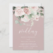 赤面フローラウォーターカラー葉セージズ結婚の 招待状 (正面)