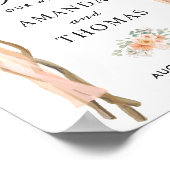 赤面フローラウッドアーバーアーチ結婚のウェルカムサイン ポスター (角)