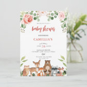 赤面フローラウッドランドガールベビーシャワー 招待状 (スタンド正面)