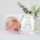 赤面フローラウッドランド動物新生児写真誕生 案内状 (スタンド正面)